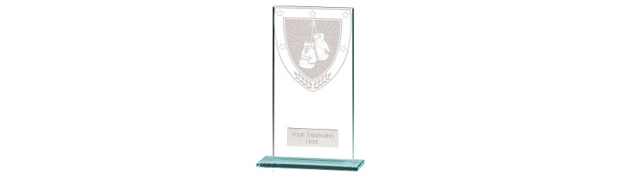 MILLENIUM BOXING GLASS TROPHY - 6 SIZES - 8CM - 18CM